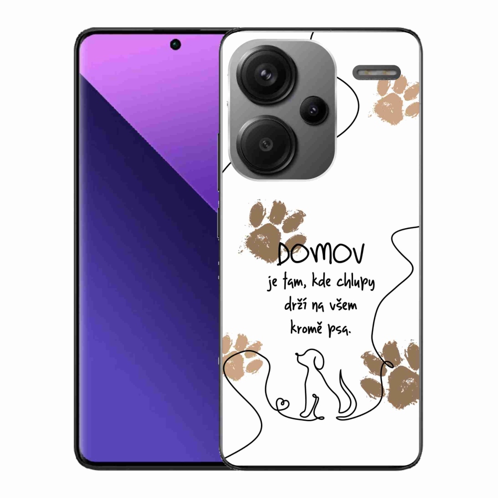 Gél borítás mmCase a Xiaomi Redmi Note 13 Pro+ 5G számára - kutya motívum fehér háttérrel
