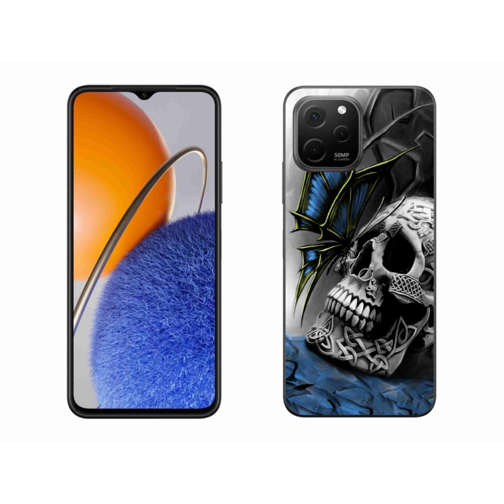 Gél borítás mmCase a Huawei Nova Y61 készülékhez - pillangó és koponya