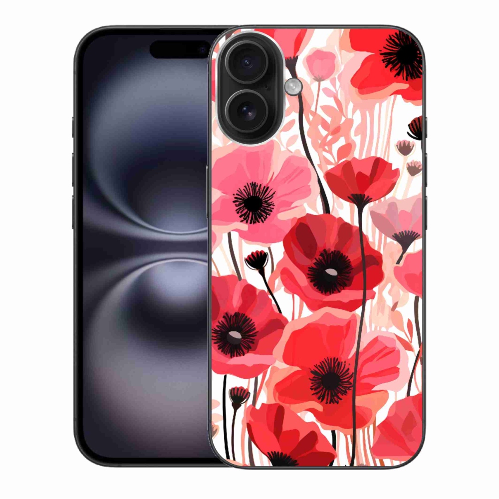 Zselés borítás mmCase iPhone 16 Plus készülékhez - mákos 1