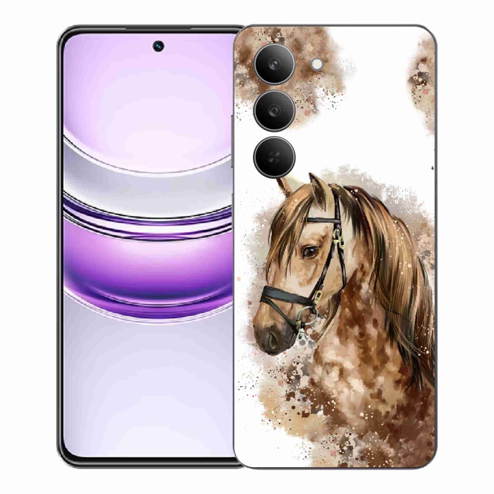 Gél borító mmCase a Realme 14x 5G készülékhez - barna rajzfilm ló