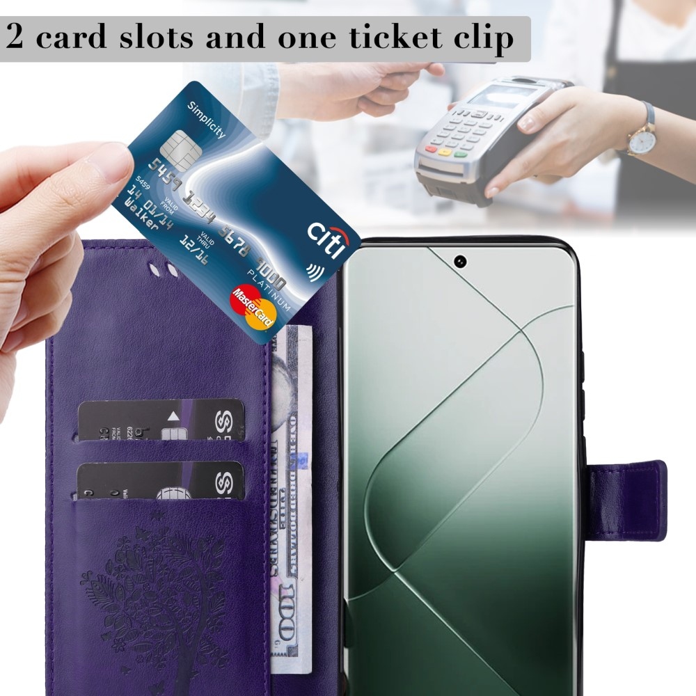 Fák könyve tok Xiaomi 14 Pro - sötétlila