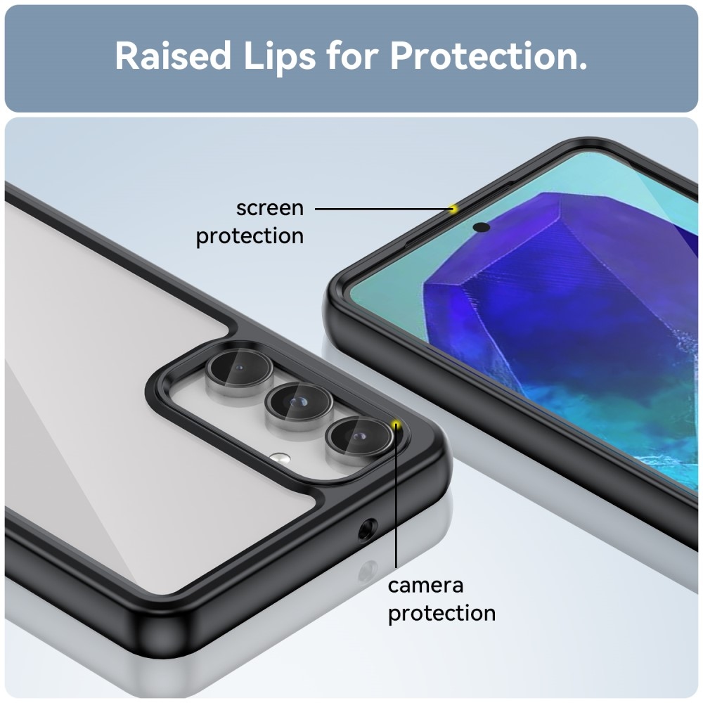 Gél tok fix hátlappal Samsung Galaxy M55 5G készülékhez - fekete