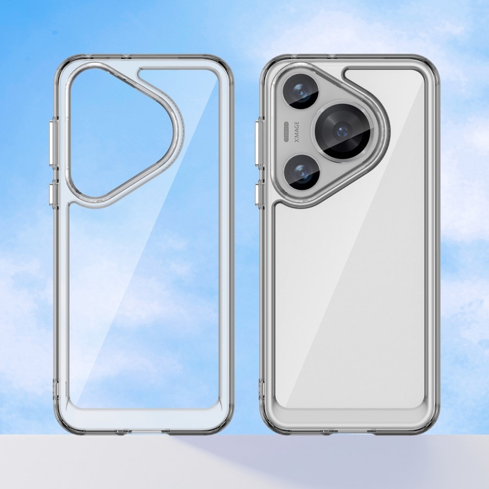 Gél tok kemény hátlappal a Huawei Pura 70 Pro számára - átlátszó