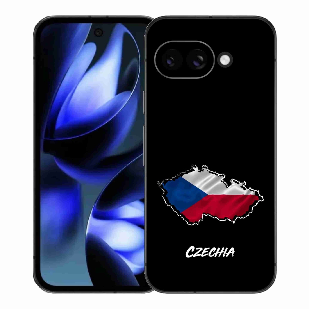 Gél borítás mmCase a Google Pixel 9a számára - Csehország fekete háttérrel