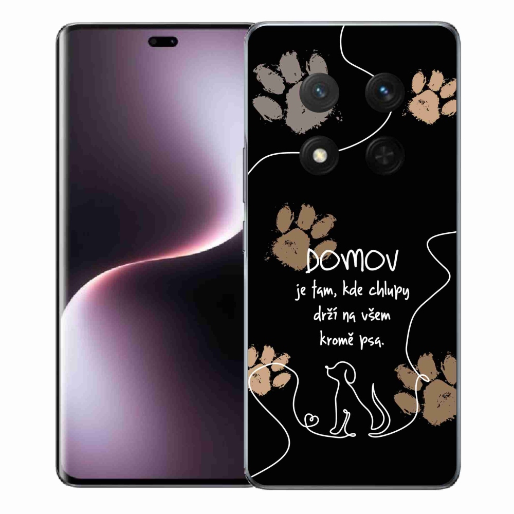 Gél borító mmCase a Honor Magic 7 Lite 5G készülékhez - kutya motívum fekete háttérrel