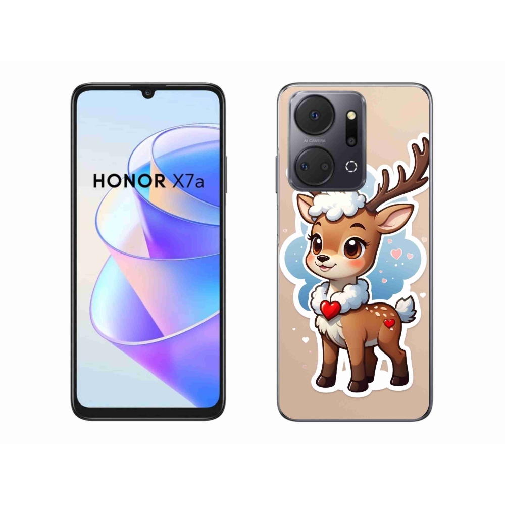 Zselés borítás mmCase a Honor X7a készülékhez - rajzfilm rénszarvas