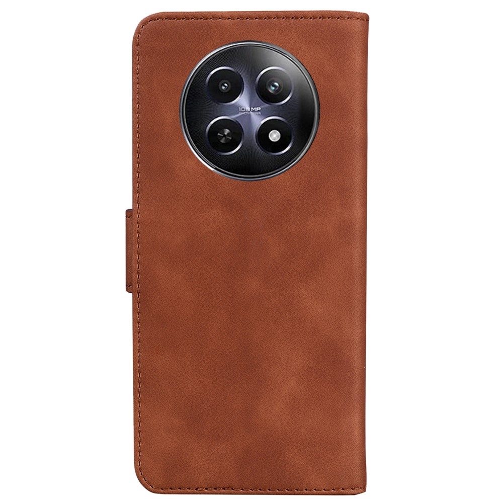 Masszív könyvtáska a Realme 12 5G/12x 5G készülékhez - barna színű