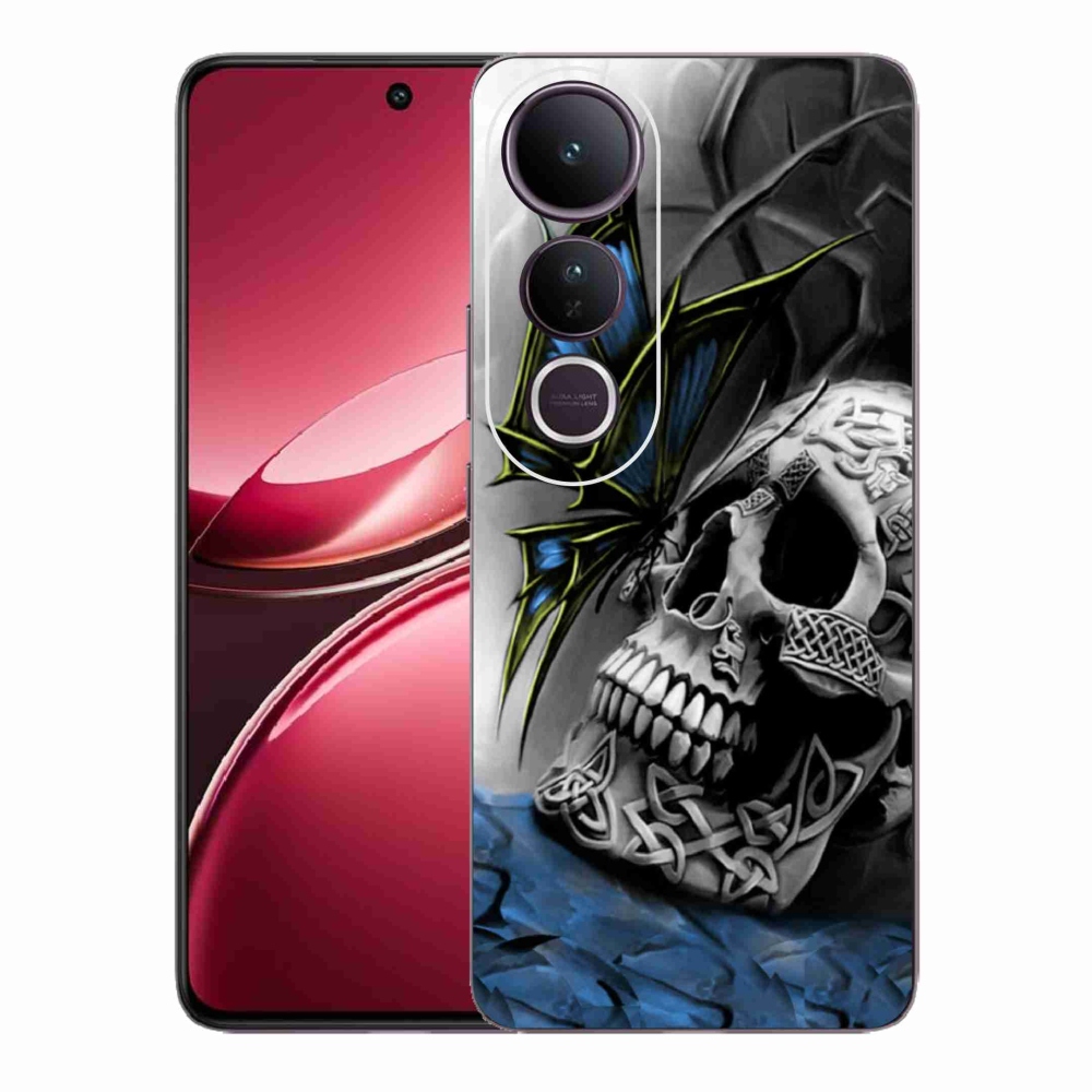 Gél borítás mmCase a Vivo V50 Lite 4G/5G-n - pillangó és koponya