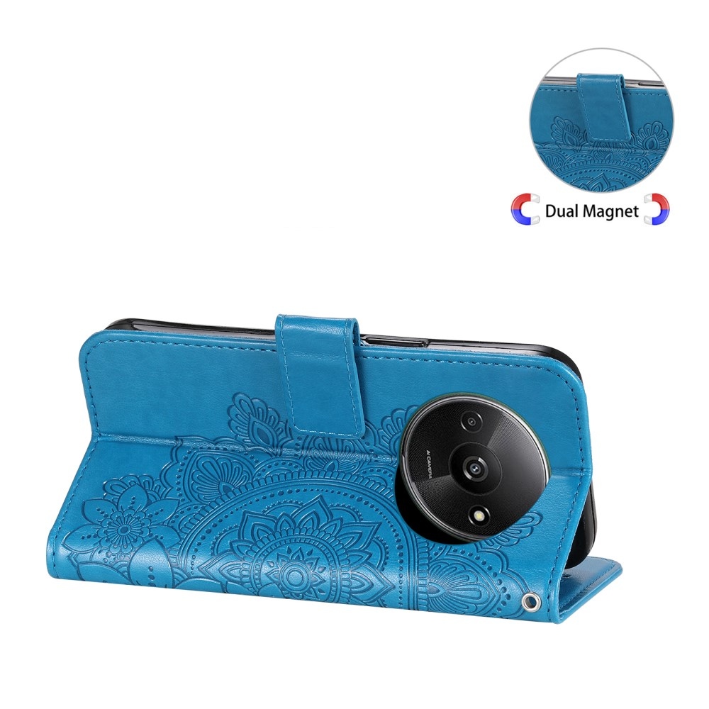 Mandala könyv tok Xiaomi Redmi A3-hoz - kék