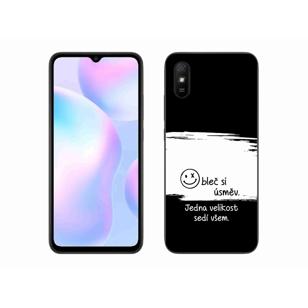 Gél borító mmCase a Xiaomi Redmi 9AT-hoz - vicces szöveg 8 fehér és fekete háttérrel