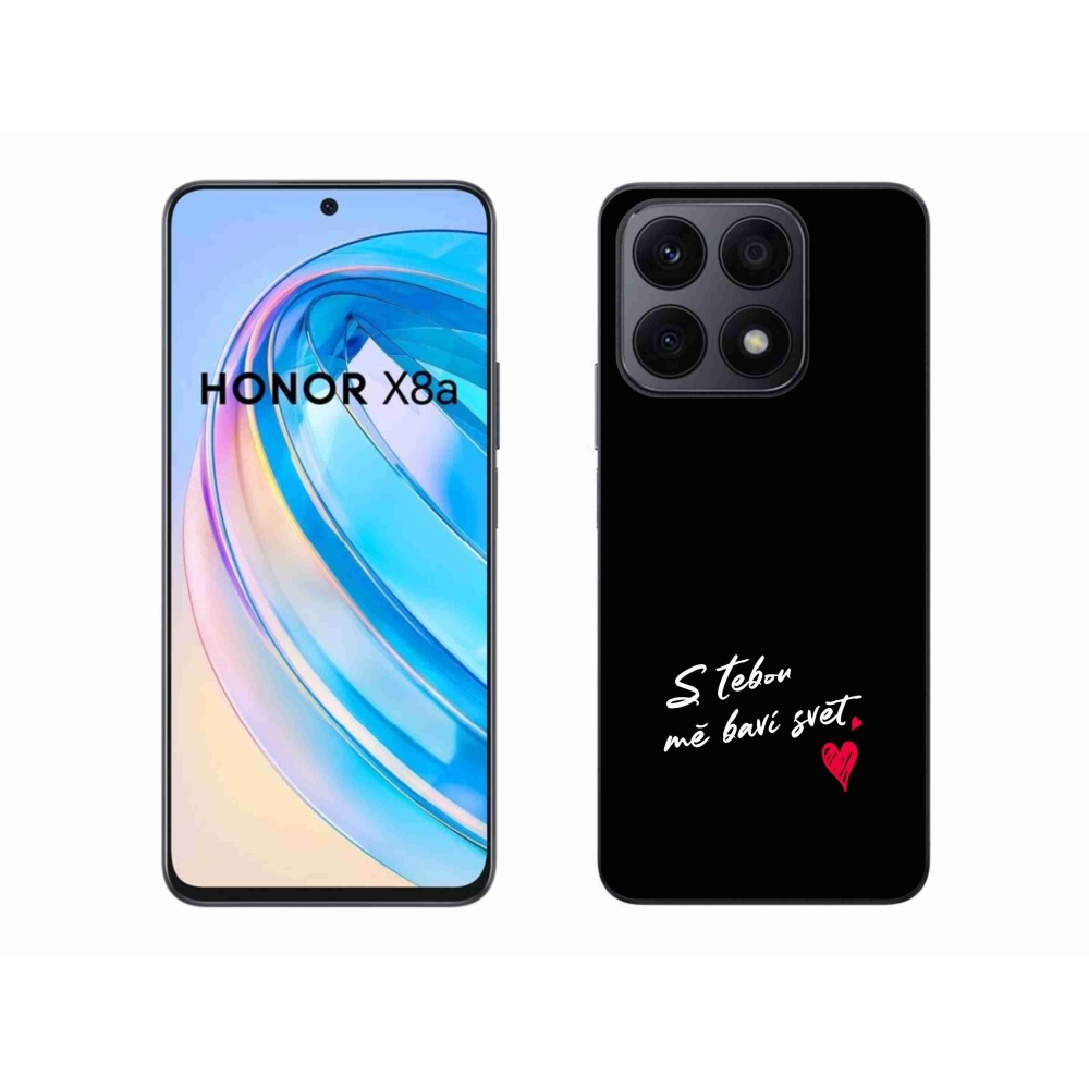 Gél borító mmCase a Honor X8a készülékhez - szerelmes szöveg 1 fekete háttér