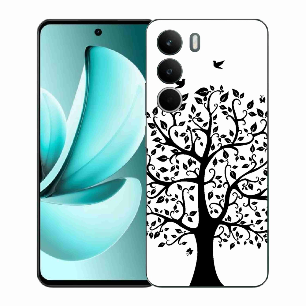 Gél borítás mmCase a Realme C71 készülékhez - fekete-fehér fa