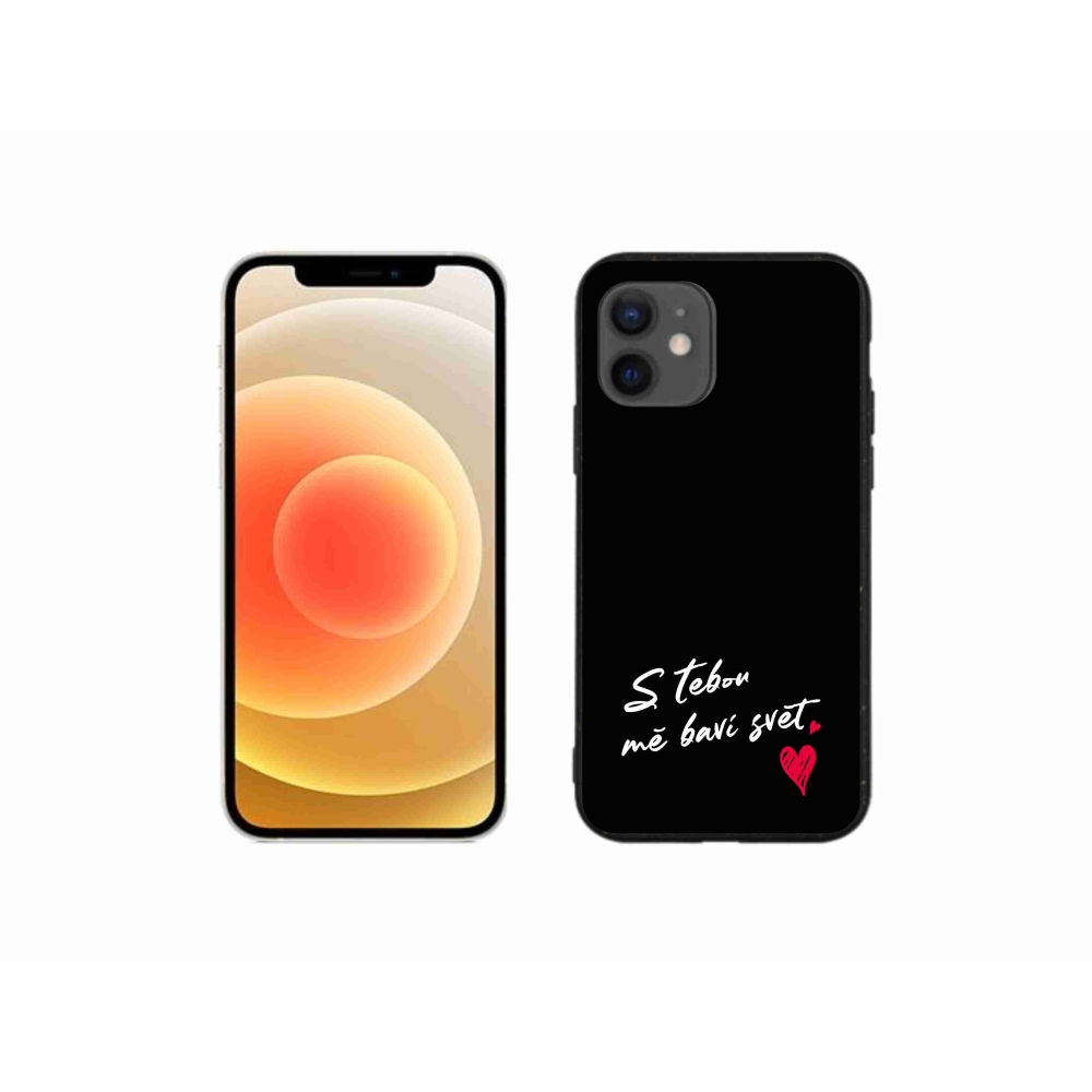 Gél borítás mmCase iPhone 12 mini készülékhez - szerelmes szöveg 1 fekete háttér