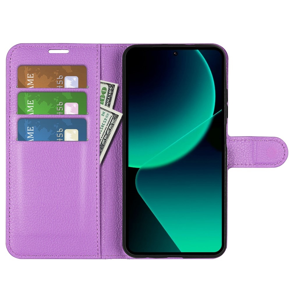 Litchi könyv tok Xiaomi 13T/13T Pro-hoz - lila