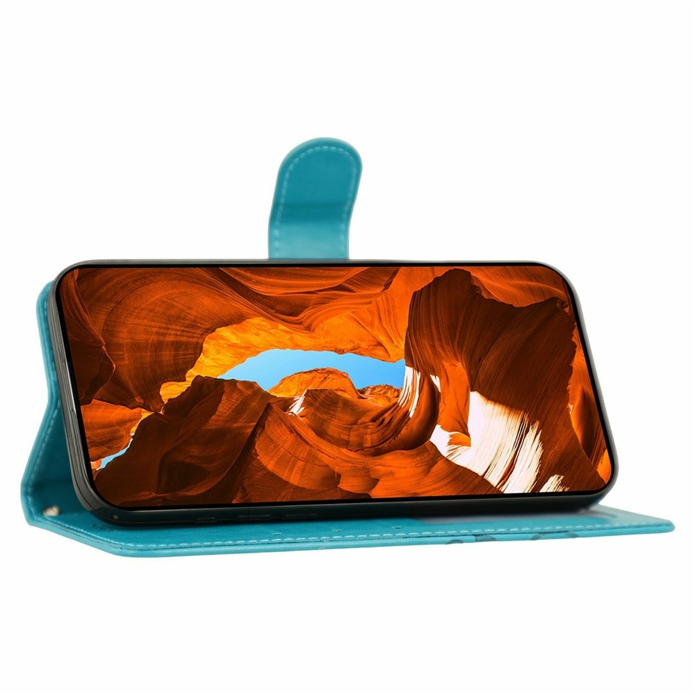 Rózsák könyv tok Xiaomi Redmi 15 5G - kék