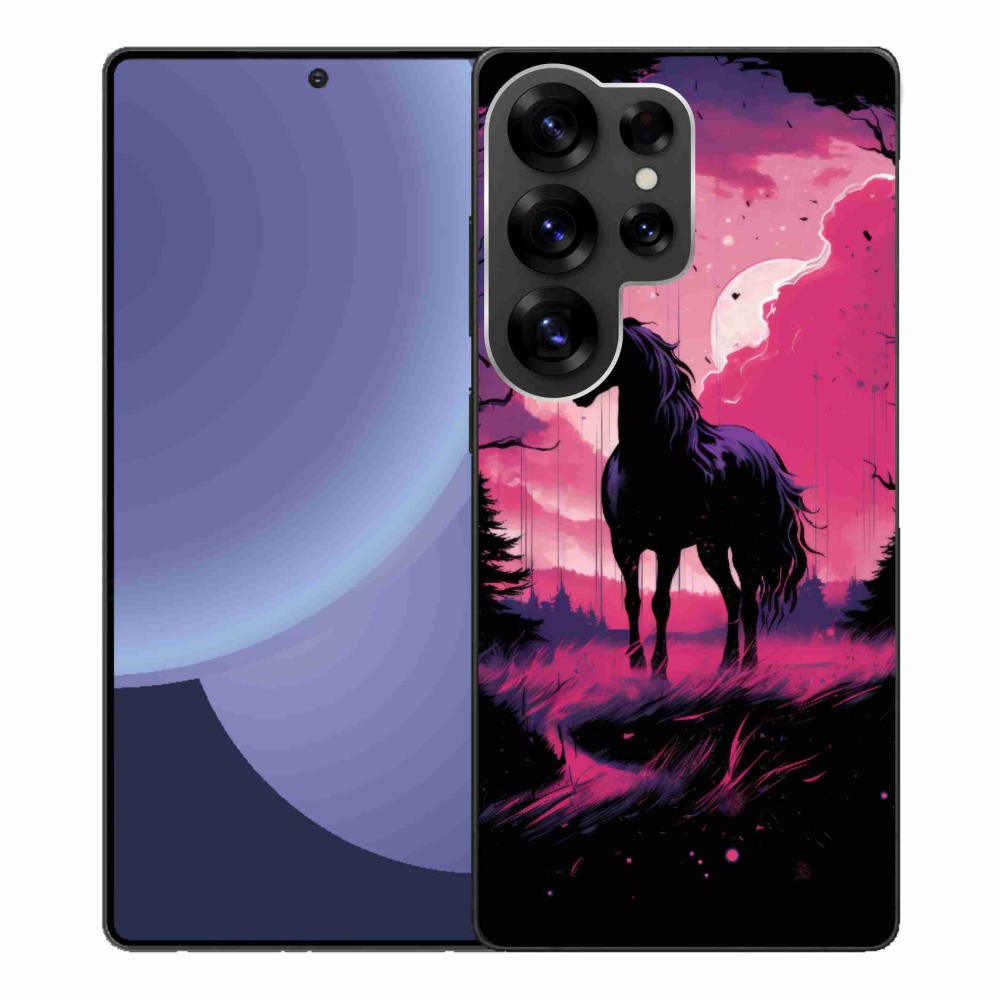 Zselés borítás mmCase Samsung Galaxy S25 Ultra - fekete rajzfilm ló 1