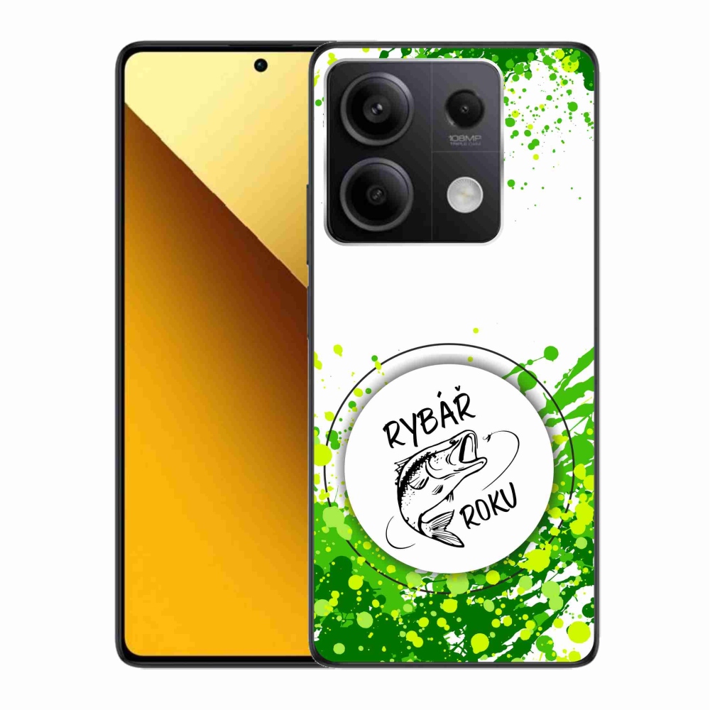 Gél borító mmCase a Xiaomi Redmi Note 13 5G-hez - az év horgásza fehér háttérrel