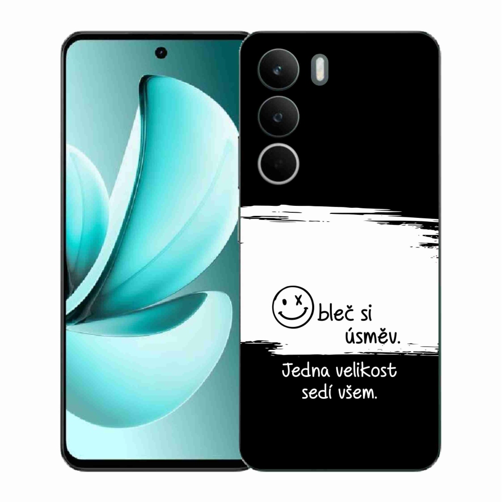 Gél borító mmCase a Realme C71 készülékhez - vicces szöveg 8 fekete és fehér háttérrel