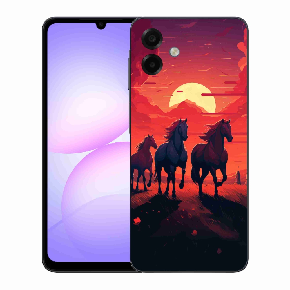 Gél borítás mmCase Samsung Galaxy A07 4G - lovak és naplemente