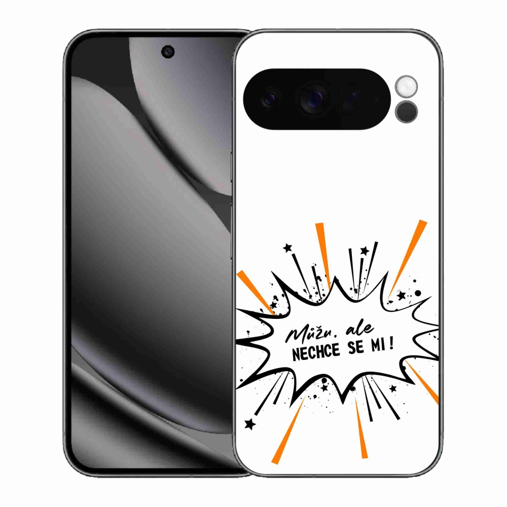 Gél borítás mmCase a Google Pixel 10 Pro XL-hez - vicces szöveg 11 fehér háttérrel
