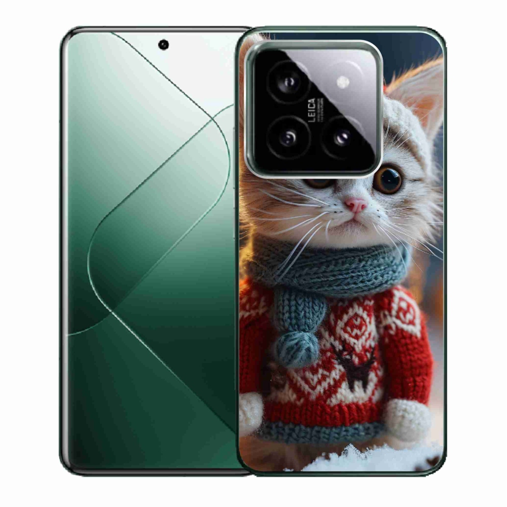 Gél borító mmCase a Xiaomi 14-hez - cica pulóverben
