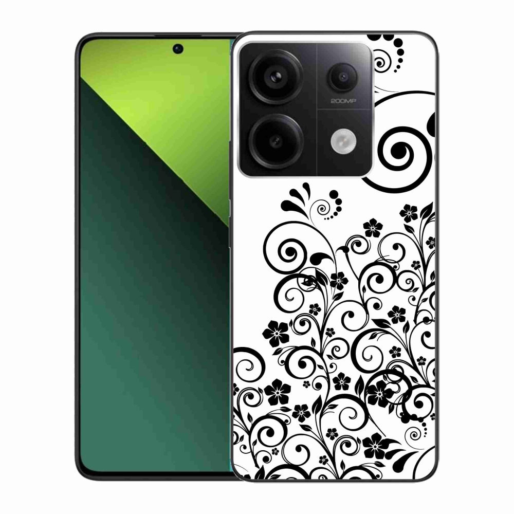 Gél borítás mmCase a Xiaomi Redmi Note 13 Pro 5G/Poco X6 5G számára - fekete és fehér virágminták
