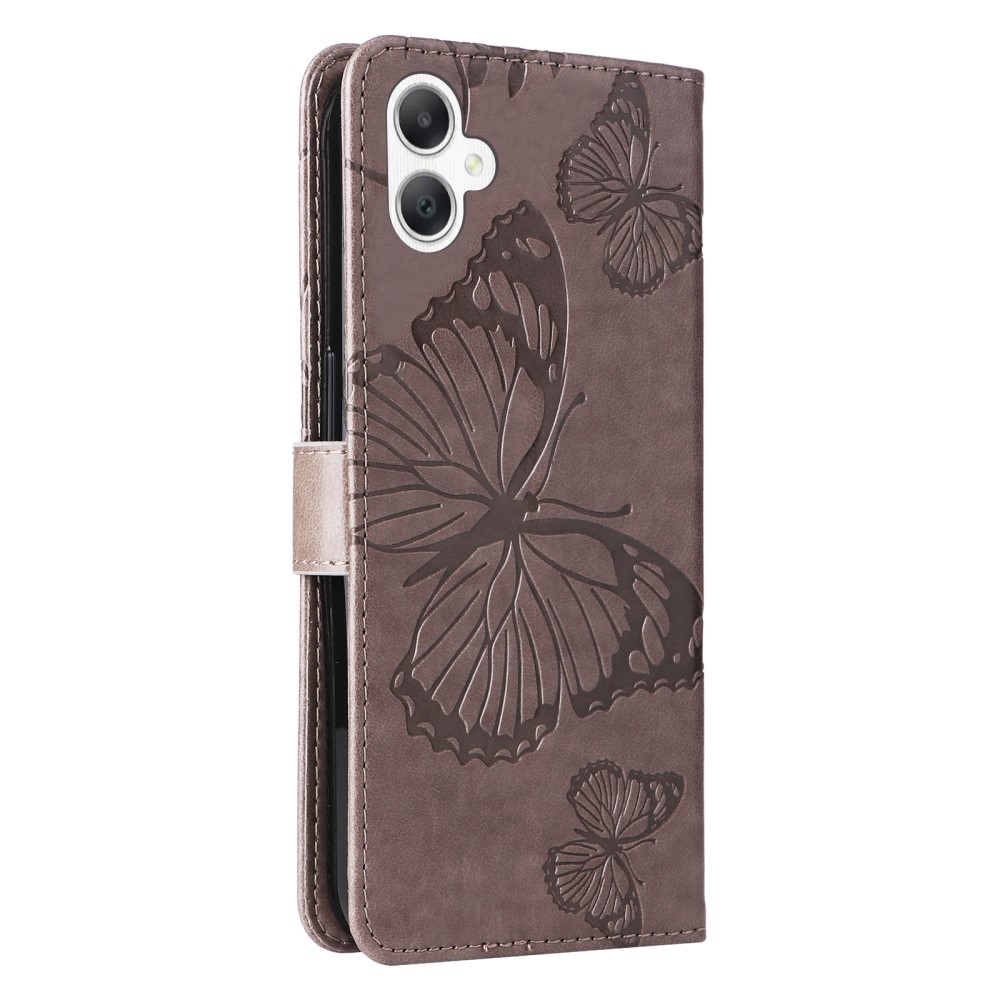 Nagy pillangó könyv tok Samsung Galaxy A06 4G készülékhez - szürke