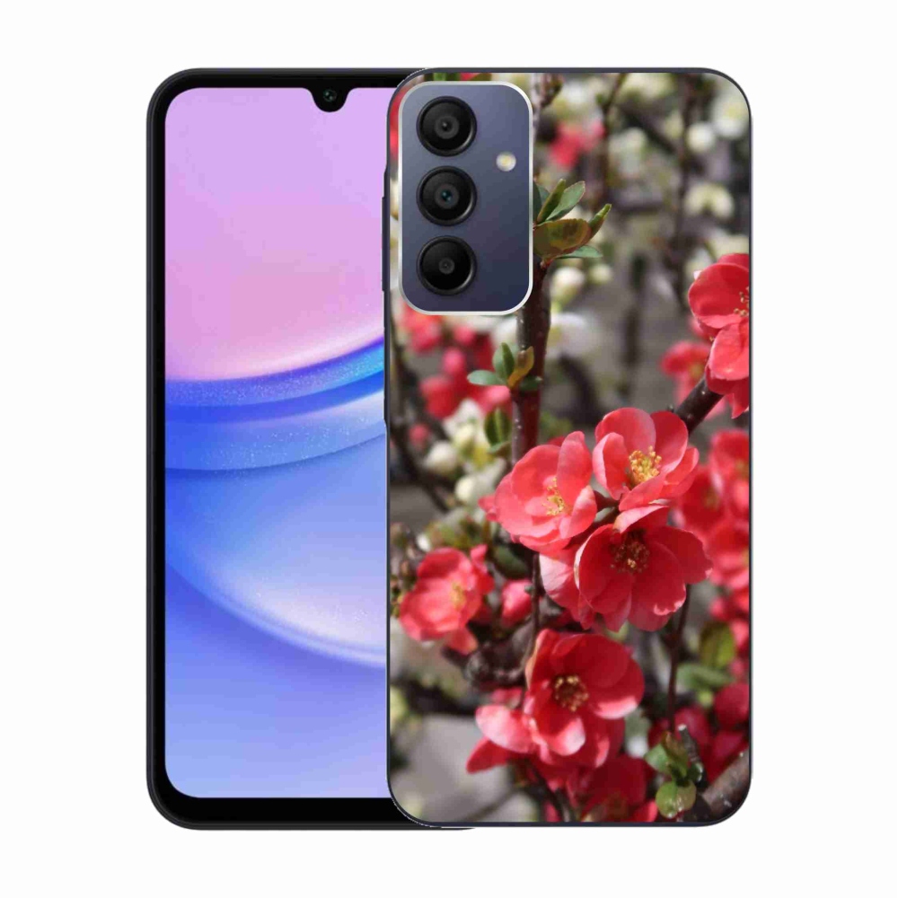 Gél védőhuzat mmCase Samsung Galaxy A15 4G/5G - piros virágok