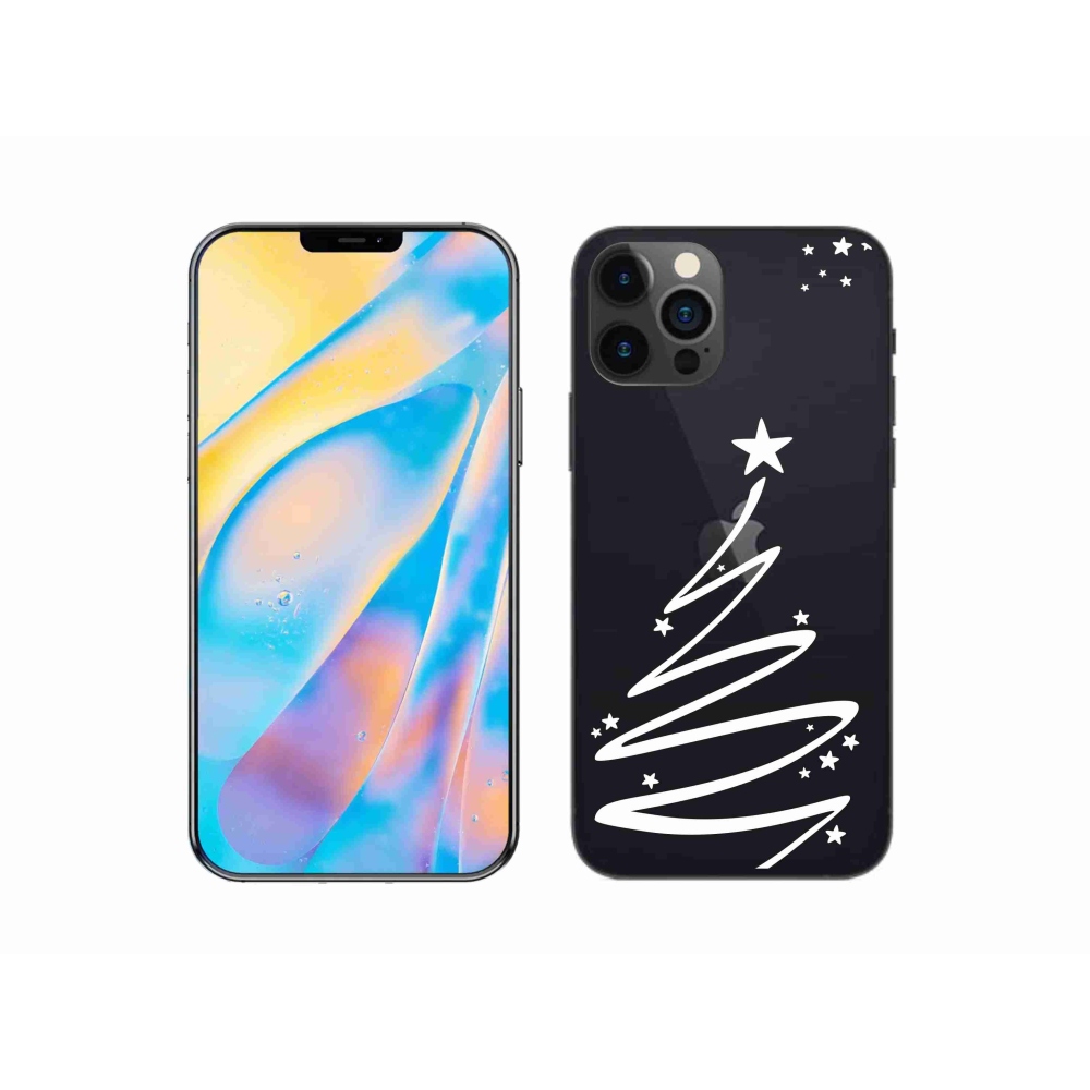 Gél borítás mmCase iPhone 12 készülékhez - fehér fa átlátszó háttéren