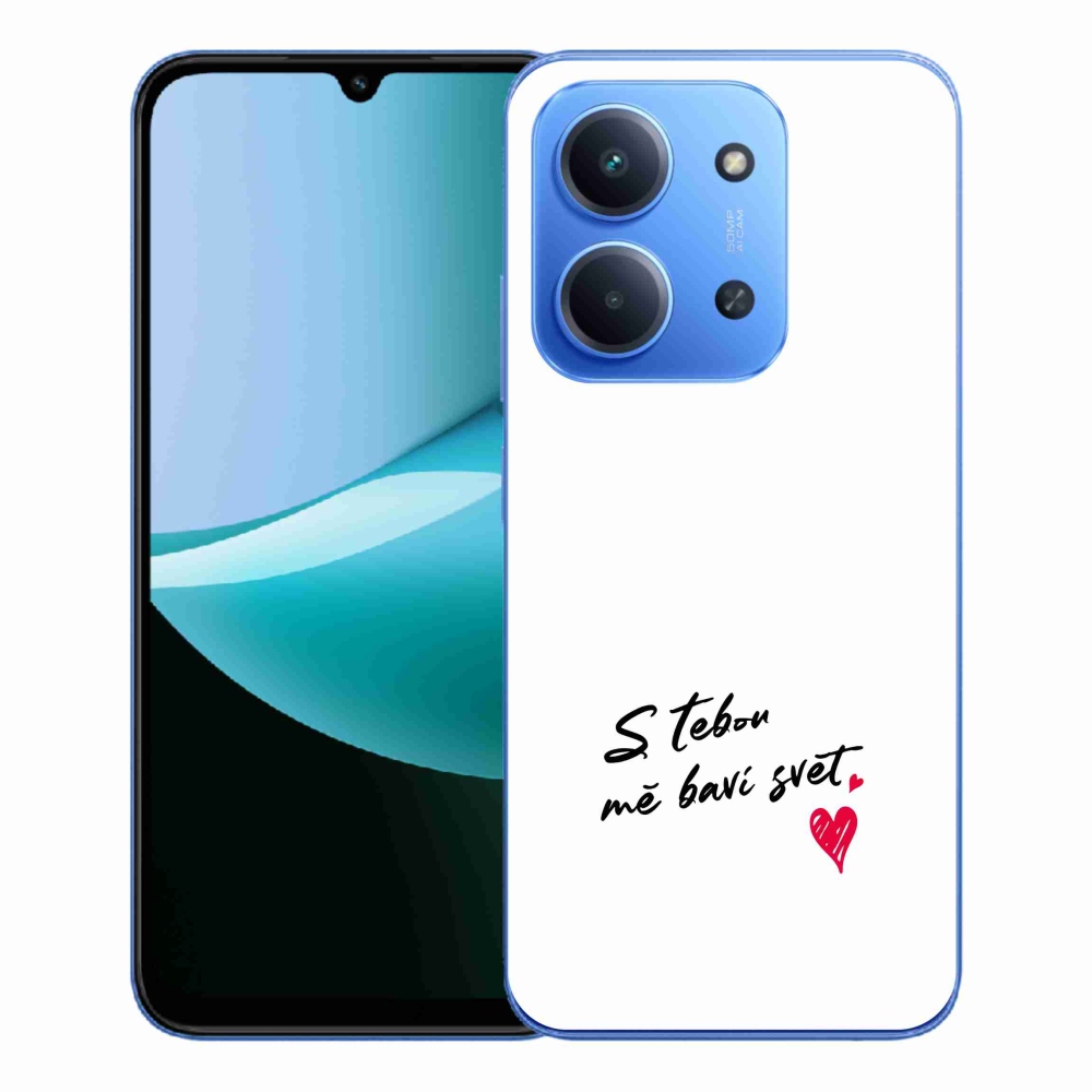 Gél borító mmCase a Xiaomi Redmi 15C 4G/5G (173mm) - szerelem szöveg 1 fehér háttérrel