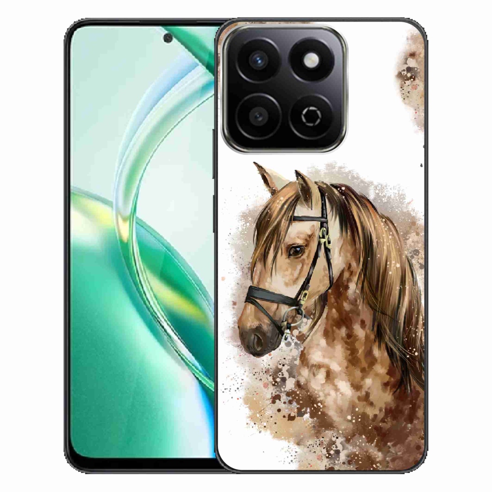 Zselés borító mmCase a Honor 200 Smart 5G készülékhez - barna rajzfilm ló