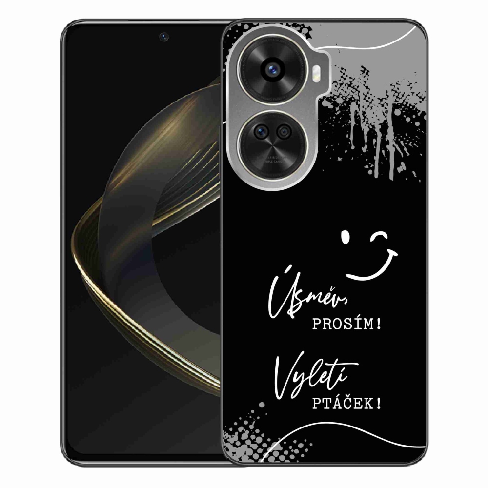 Gél borító mmCase a Huawei Nova 12 SE-hez - vicces szöveg 4 fekete háttérrel