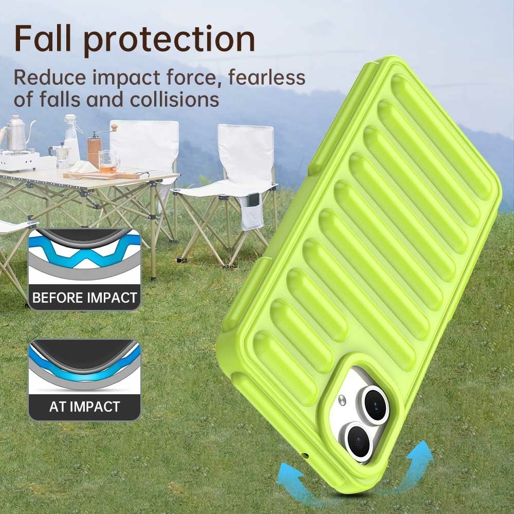 Csíkos tartós borító Samsung Galaxy A06 4G készülékhez - zöld