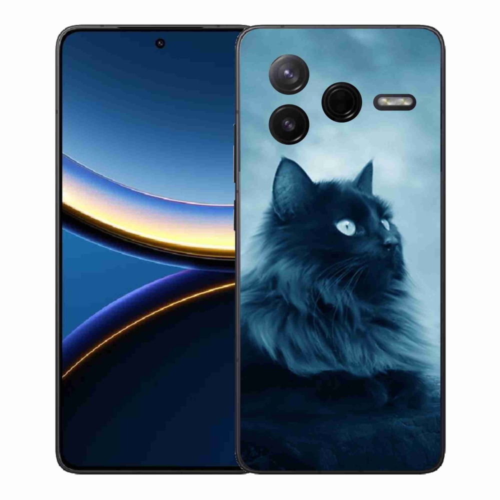 Gél borítás mmCase a Xiaomi Poco F7 Pro számára - fekete macska 1