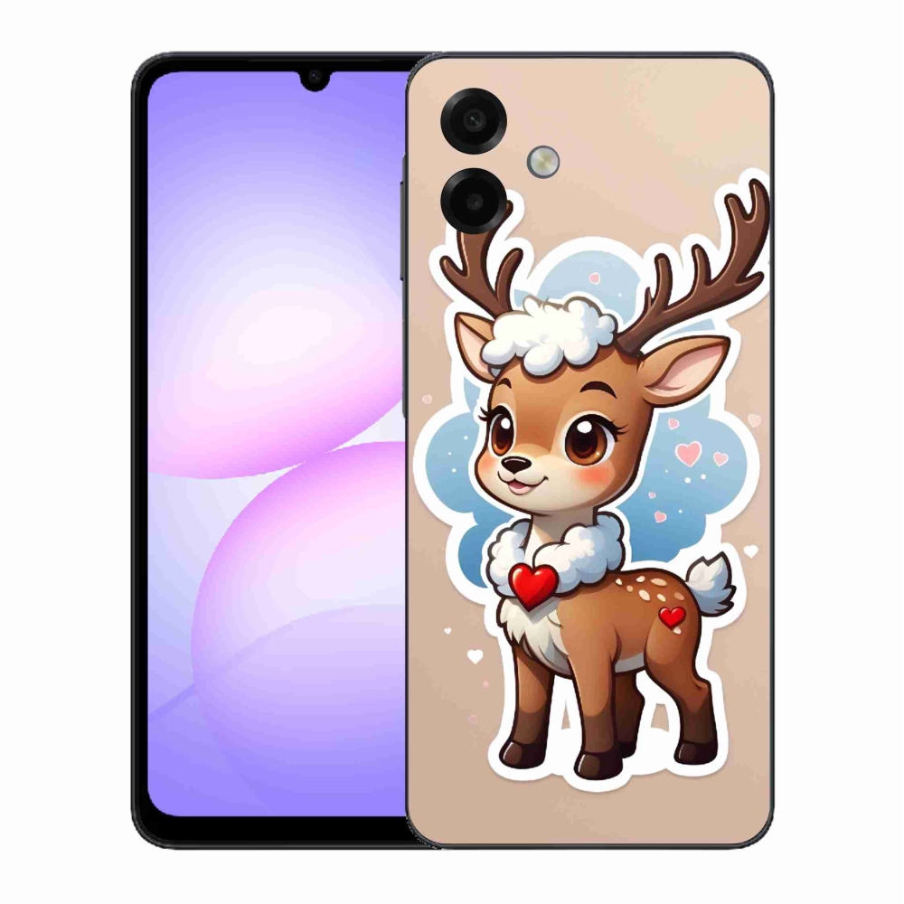 Gél borítás mmCase Samsung Galaxy A07 4G - rajzfilm rénszarvashoz