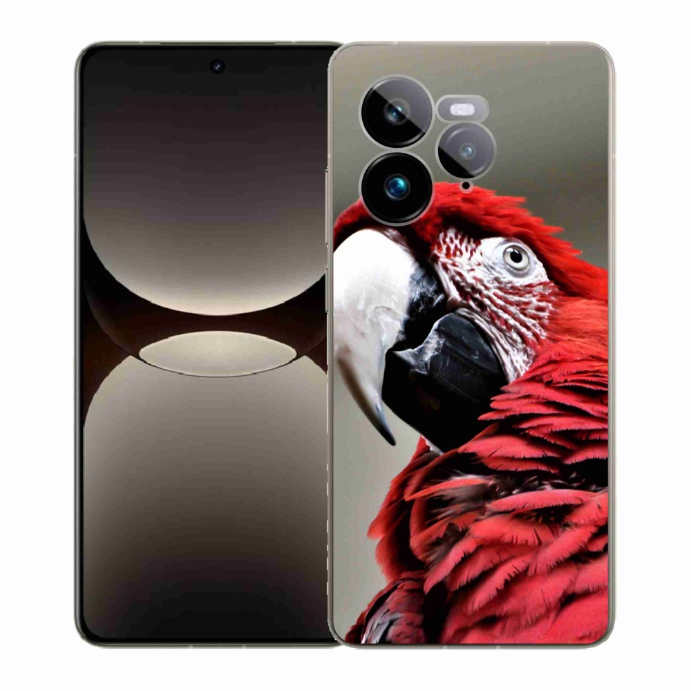 Gél borítás mmCase a Realme GT 7 Pro 5G készülékhez - papagáj ara piros