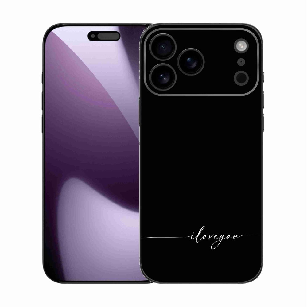 Gél borítás mmCase iPhone 17 Pro Max készülékhez - Szeretlek fekete háttérrel