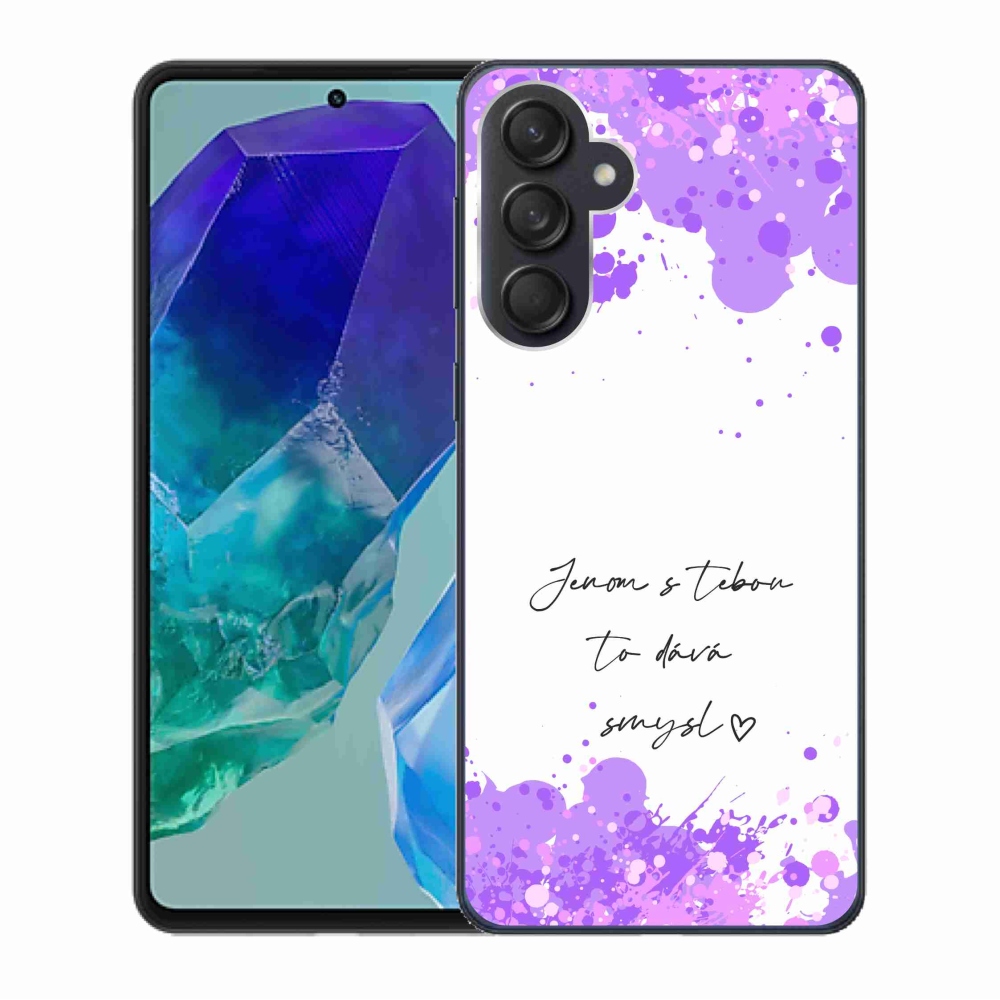 Gél borító mmCase Samsung Galaxy M55 5G - szerelem szöveg fehér háttérrel