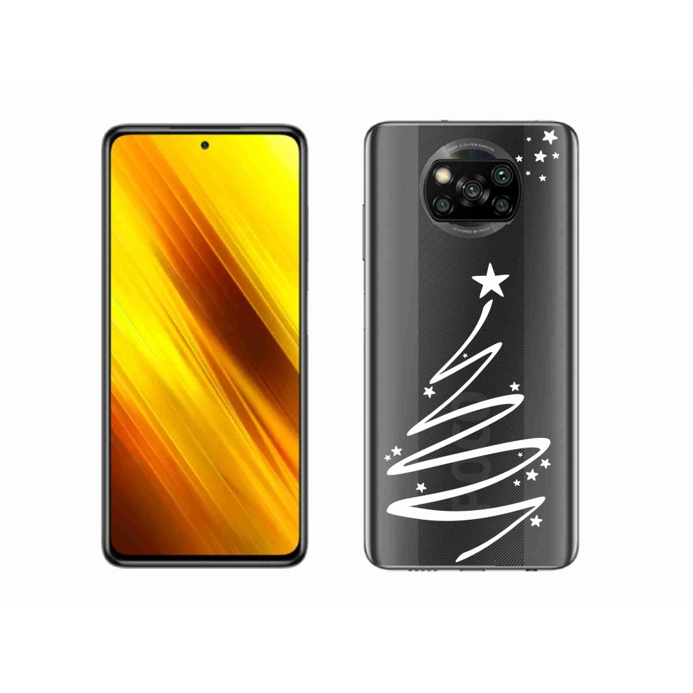 Gél borítás mmCase a Xiaomi Poco X3 Pro számára - fehér fa átlátszó háttéren