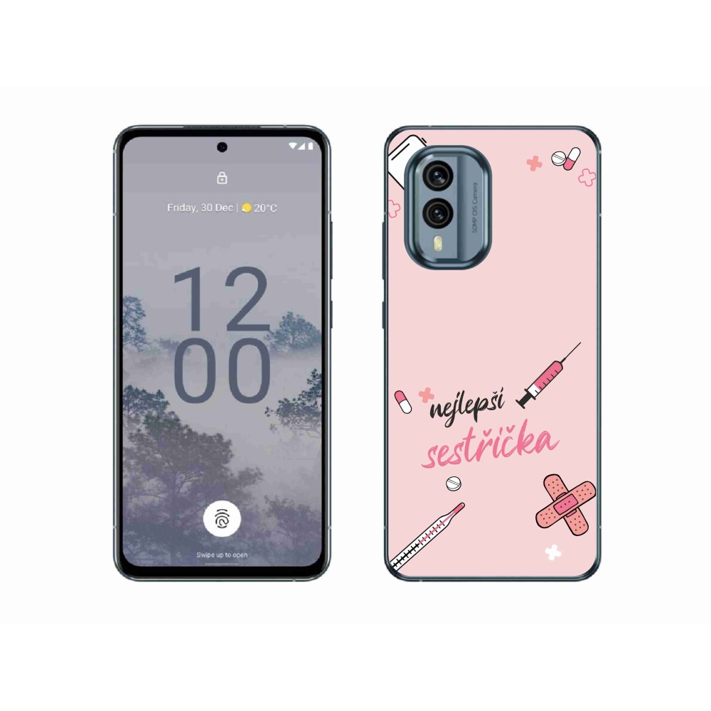 Gélborítás mmCase a Nokia X30 5G-n - a legjobb kishúg rózsaszín háttérrel