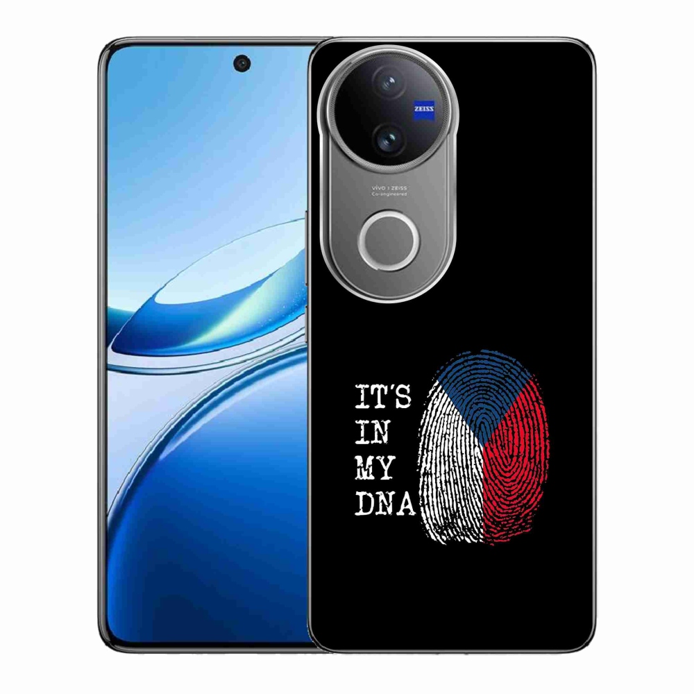 Gél borító mmCase a Vivo V50 5G - zászló ujjlenyomat fekete háttérrel