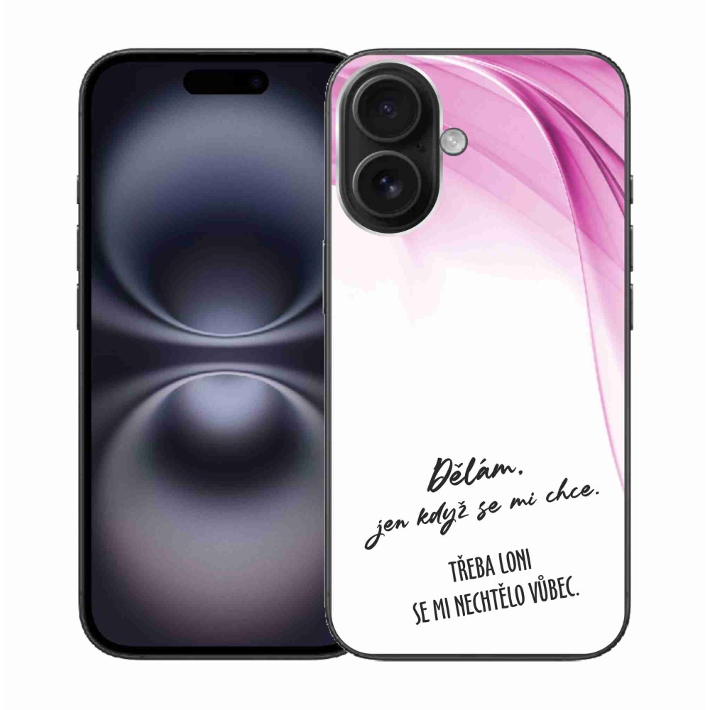 Gél borító mmCase iPhone 16 készülékhez - vicces szöveg 12 fehér háttér