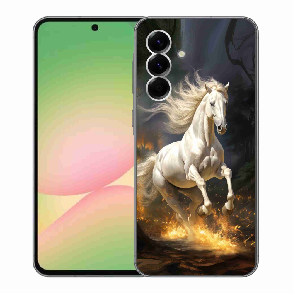 Zselés borítás mmCase Samsung Galaxy A56 5G - fehér ló 2
