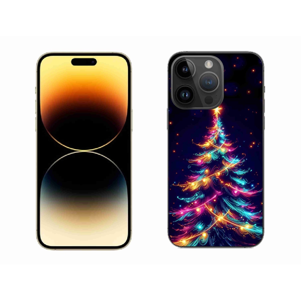 Gél borítás mmCase iPhone 14 Pro Max készülékhez - neon karácsonyfa