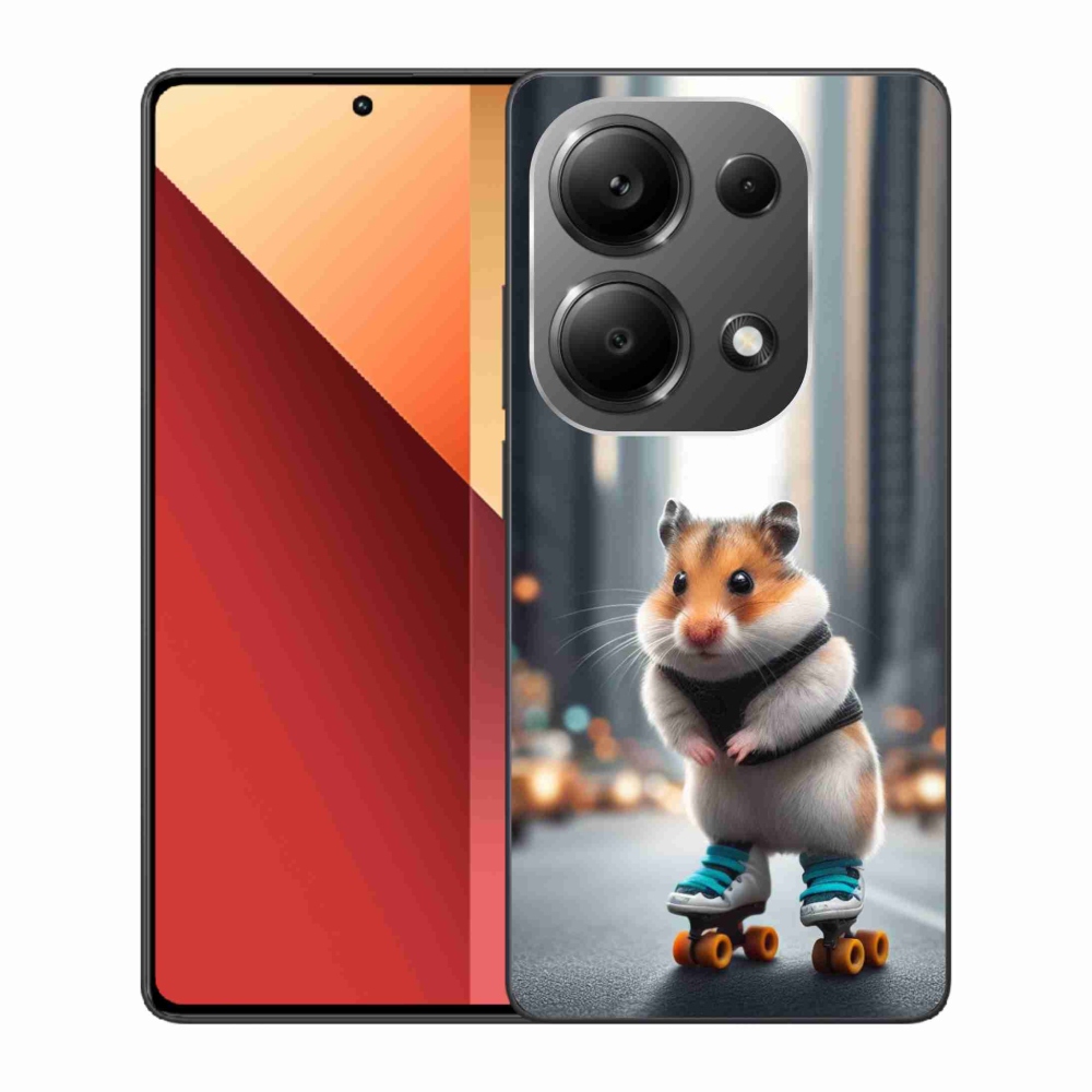 Zselés borítás mmCase a Xiaomi Redmi Note 13 Pro 4G/Poco M6 Pro számára - hörcsög a korcsolyán