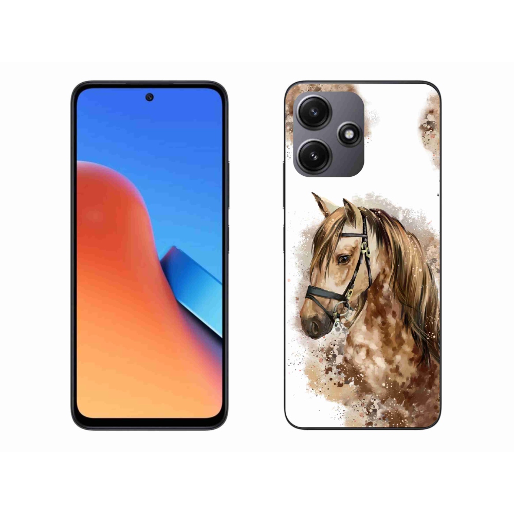 Gél borító mmCase a Xiaomi Redmi 12 5G-hez - barna rajzfilm ló