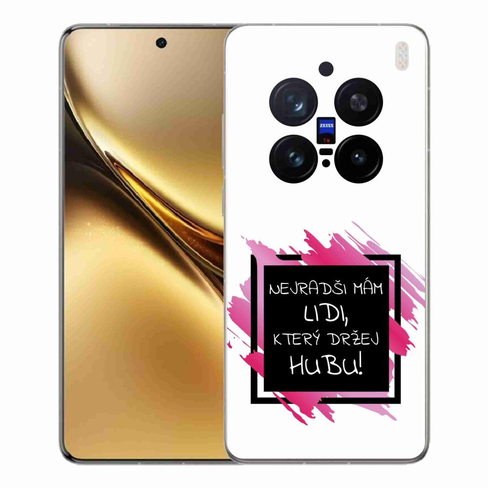 Gél borító mmCase a Vivo X200 Pro 5G készülékhez - vicces szöveg 7 fekete és fehér háttérrel