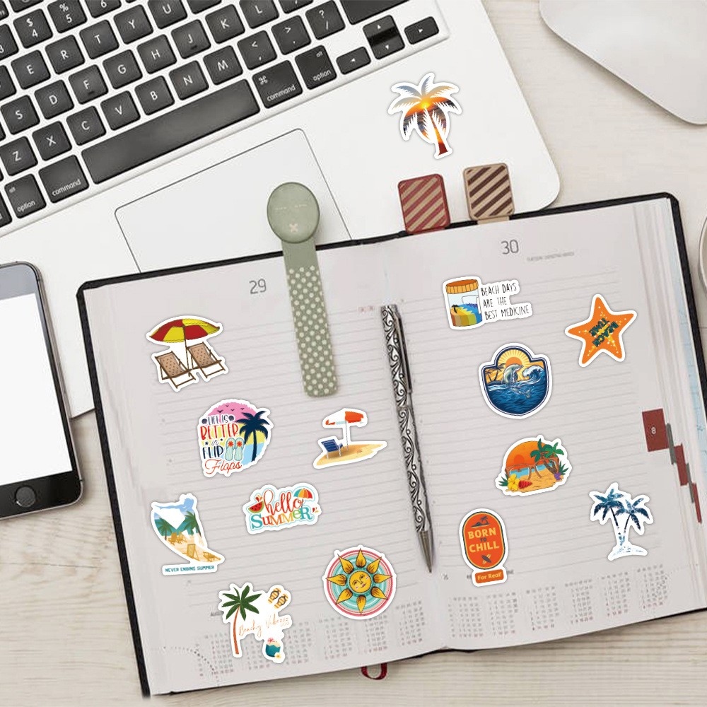 Nyári matricakészlet (120 db) - tengerparti motívumok