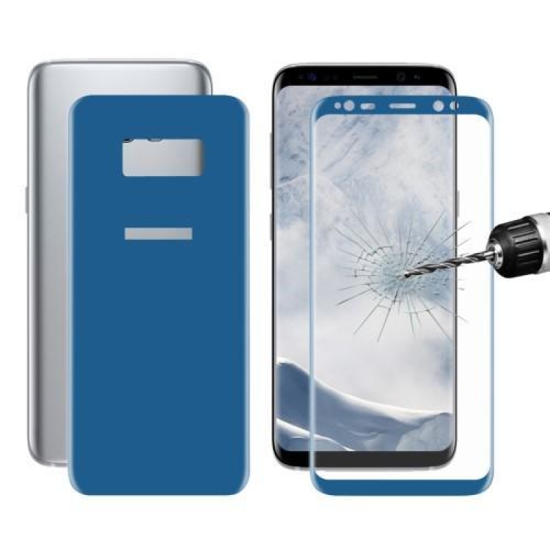 Samsung Galaxy S8 Plus elülső és hátsó teljes képernyős edzett üveg készlet - kék