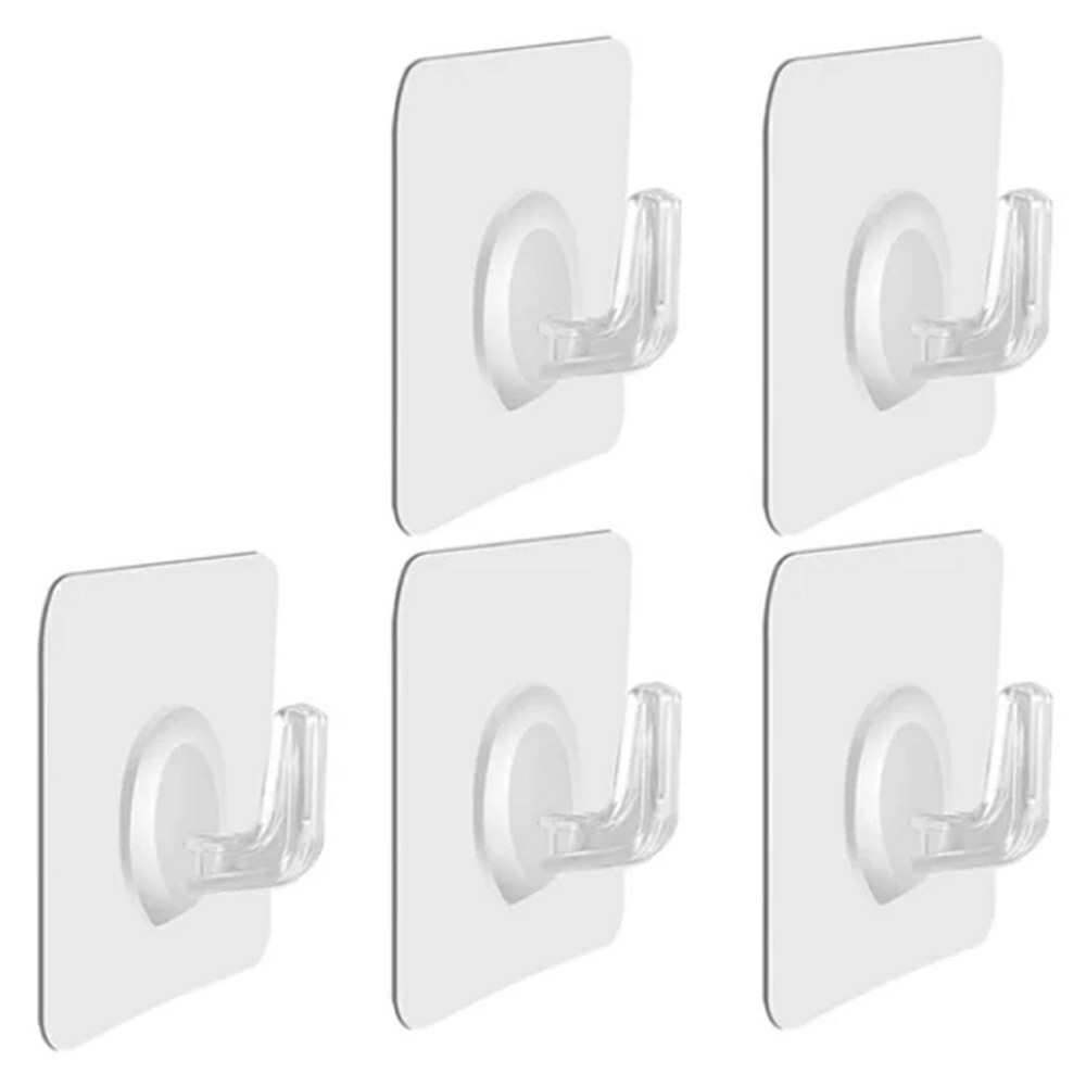 Öntapadós akril fali akasztók 5 db átlátszó